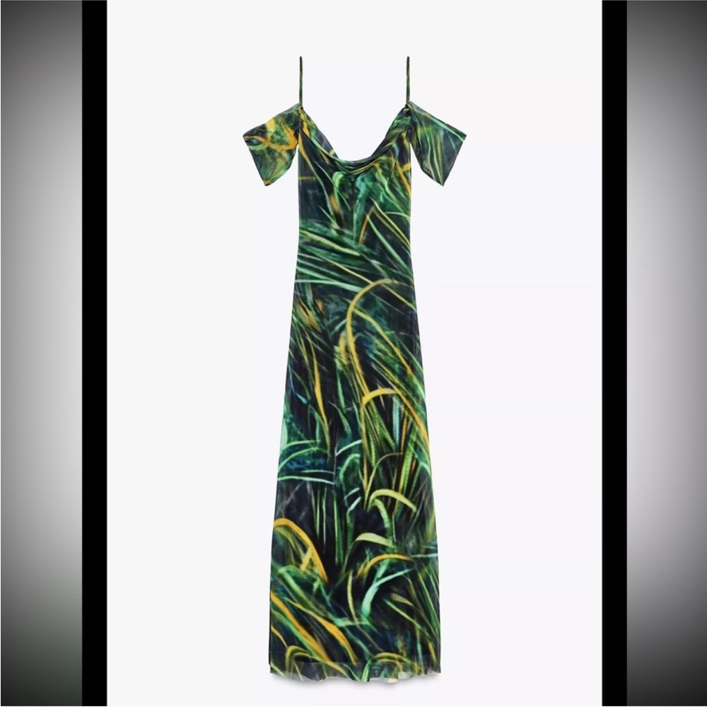 Printed tulle dress